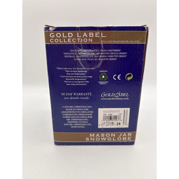 Vintage LED Snowman Mason Jar Snow Globe Winter Holiday Decor - Picture 2 of 7